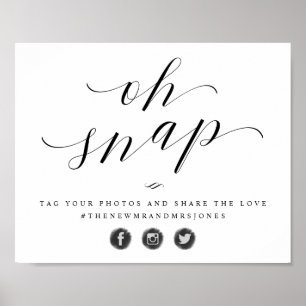 Oh Snap Photo Hashtagソーシャルメディア結婚のサイン ポスター