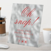 Oh Snap Social Mediaシックモダンズ結婚イベント 台座サイン (インサイチュ)