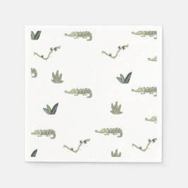 Oh Snap Swamp Crocodile Birthday Party スタンダードカクテルナプキン