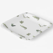 Oh Snap Swamp Crocodile Birthday Party ペーパープレート (傾斜あり)