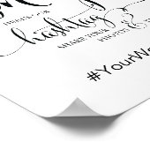 Oh Snap Wedding Hashtag Sign calligraphy theme ポスター (角)