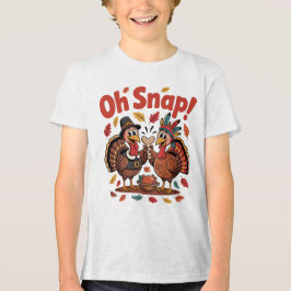 Oh Snap! Wishbone Game Pilgrim Native Turkey Funny トライブレンドTシャツ