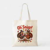 Oh Snap! Wishbone Game Pilgrim Native Turkey Funny トートバッグ (裏面)