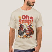 Oh Snap! Wishbone Game Pilgrim Native Turkey Funny Tシャツ (正面)