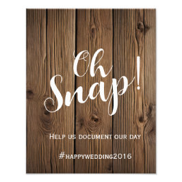 Oh SnapRustic Country Barn結婚のOh Snapハッシュタグ フォトプリント