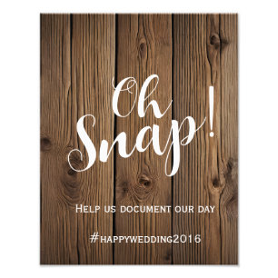 Oh SnapRustic Country Barn結婚のOh Snapハッシュタグ フォトプリント