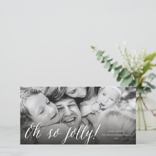 Oh SoすてきシンプルScript モダン Christmas Photo シーズンカード (スタンド正面)