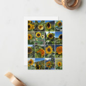Oh So Many Sunflowers Collage ノートカード (正面/裏面インサイチュ)