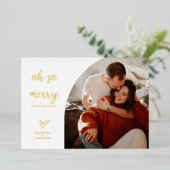 Oh So Merry Christmas Red金ゴールドダイヤモンド写真 箔シーズンカード (立ち正面)