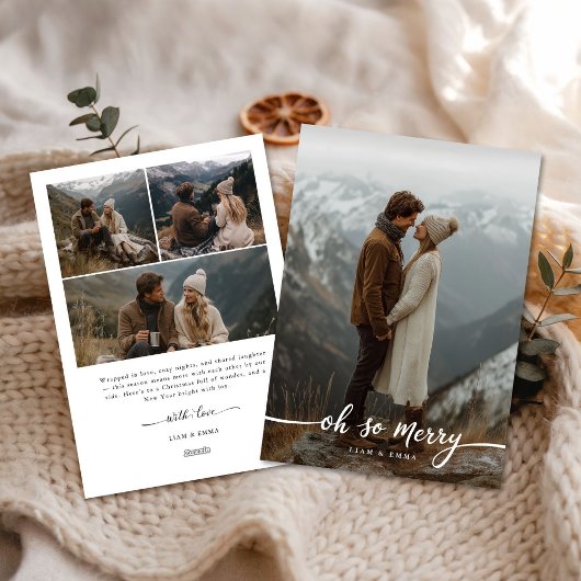 Oh So Merry | Modern Family 4 Photo Christmas Card シーズンカード