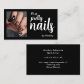 Oh So Pretty ネイルアーティスト スクリプト フォト 名刺 (正面/裏面)