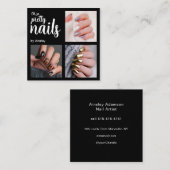 Oh So Pretty Nail Artist Script Photo スクエア名刺 (正面/裏面)