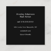 Oh So Pretty Nail Artist Script Photo スクエア名刺 (裏面)
