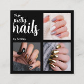 Oh So Pretty Nail Artist Script Photo スクエア名刺 (正面)