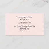 Oh So Pretty Nail Artist Script Photo Pink 名刺 (裏面)