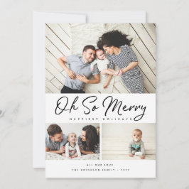 Oh So Script メリー Collage 3写真クリスマスホリド シーズンカード