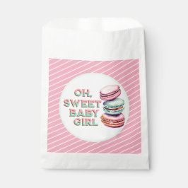 Oh Sweet Baby Girl Macaronをテーマにした赤ちゃんシャワー フェイバーバッグ