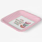 Oh Sweet Baby Girl Macaronをテーマにした赤ちゃんシャワー ペーパープレート (傾斜あり)