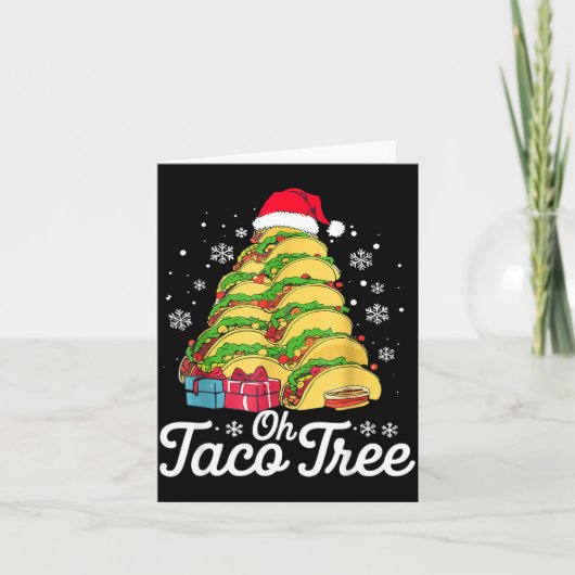 Oh Taco Tree Christmas Cute Xmas Mexican Food Love カード (正面)