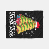 Oh Taco Tree Christmas Cute Xmas Mexican Food Love フリースブランケット (正面(横))