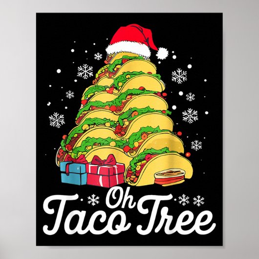Oh Taco Tree Christmas Cute Xmas Mexican Food Love ポスター (正面)
