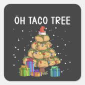 Oh Taco Tree Funny Mexican Food Ugly Christmas  スクエアシール (正面)