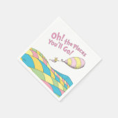 Oh! The Places You'll Go! 女の子の誕生日 スタンダードカクテルナプキン (角)