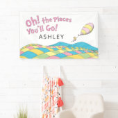 Oh! The Places You'll Go! 女の子の誕生日 横断幕 (インサイチュ)