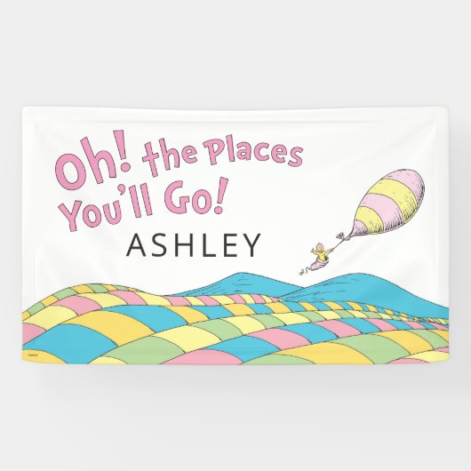 Oh! The Places You'll Go! 女の子の誕生日 横断幕 (横)