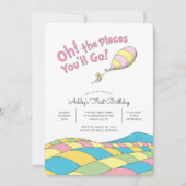 Oh! the Places You'll Go! | 女の子の1歳の誕生日 招待状 (正面)