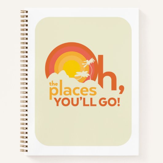 Oh, The Places You'll Go! 風景 タイポグラフィ ノートブック (正面)