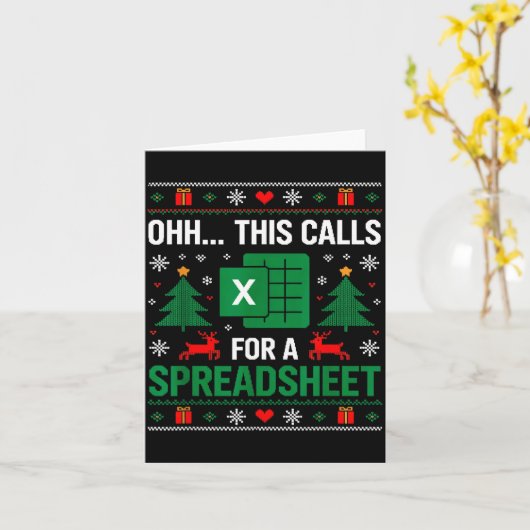 Oh This Calls For A Spreadsheet Christmas  カード (黄色い花)