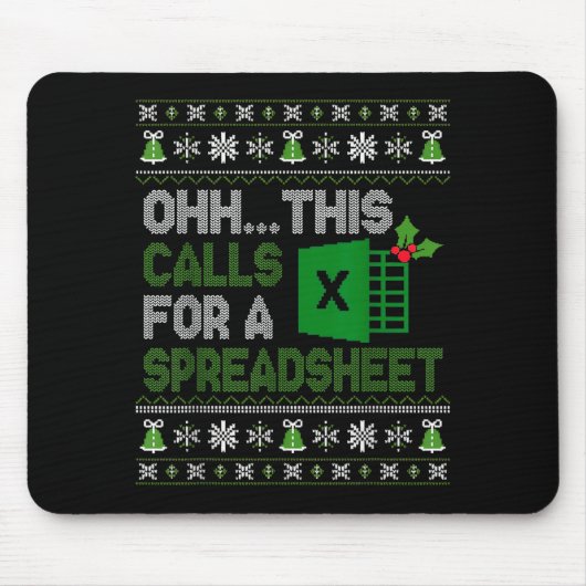 Oh This Calls For A Spreadsheet Christmas Excel マウスパッド (正面)