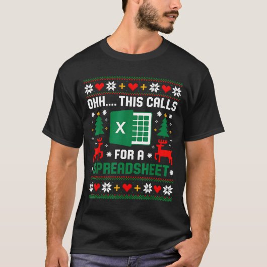 Oh This Calls For A Spreadsheet Christmas Santa Ex Tシャツ (正面)