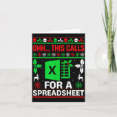 Oh This Calls For A Spreadsheet Christmas Sweater  カード (正面)