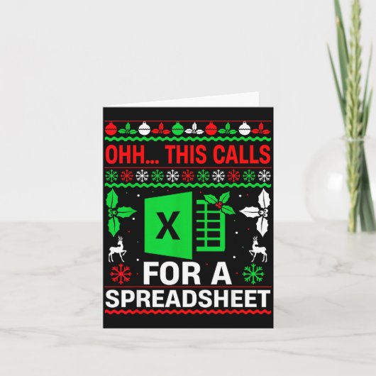Oh This Calls For A Spreadsheet Christmas Sweater  カード (正面)