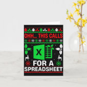Oh This Calls For A Spreadsheet Christmas Sweater  カード (黄色い花)