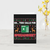 Oh This Calls For A Spreadsheet Christmas Sweater  カード (黄色い花)