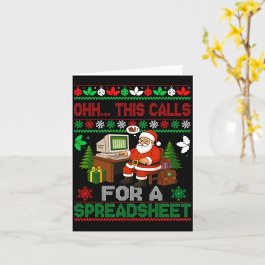 Oh This Calls For A Spreadsheet Christmas Sweater  カード (黄色い花)
