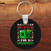 Oh This Calls For A Spreadsheet Christmas Sweater  キーホルダー (正面)