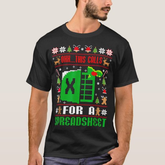 Oh This Calls For A Spreadsheet Christmas Sweater  Tシャツ (正面)