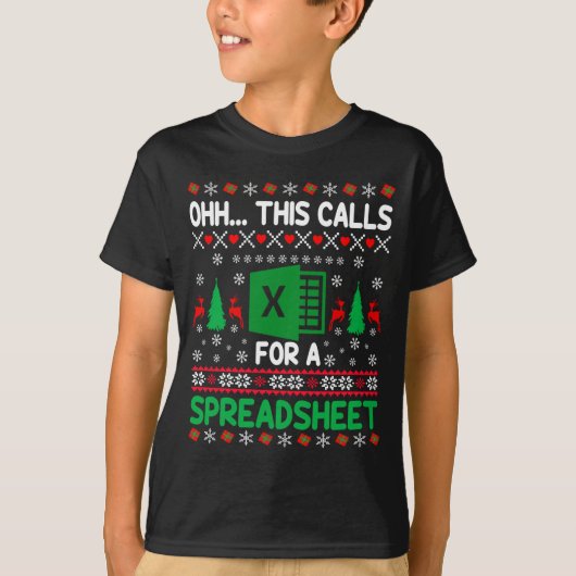 Oh This Calls For A Spreadsheet Christmas Sweater  Tシャツ (正面)