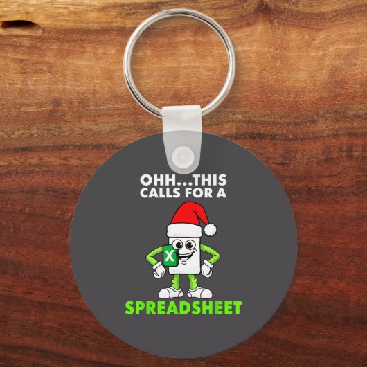 Oh This Calls For A Spreadsheet Excel Christmas Co キーホルダー (正面)