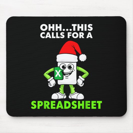 Oh This Calls For A Spreadsheet Excel Christmas Co マウスパッド (正面)