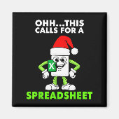 Oh This Calls For A Spreadsheet Excel Christmas Co マグネット (正面)