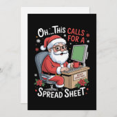 Oh This Calls For A Spreadsheet Santa Christmas シーズンカード (正面/裏面)