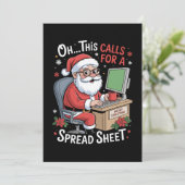 Oh This Calls For A Spreadsheet Santa Christmas シーズンカード (スタンド正面)