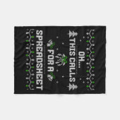 Oh This Calls For A Spreadsheet Ugly Christmas For フリースブランケット (正面(横))