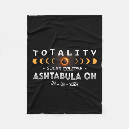 Oh Total 太陽の Eclipse 2024 フリースブランケット (正面)
