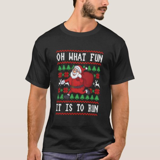 Oh W Fun Is It To Run Jogging Running Tシャツ (正面)